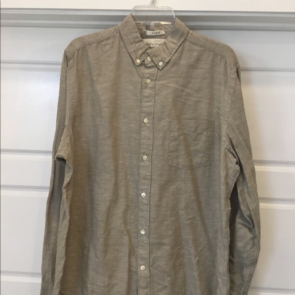 Men’s H&M Linen Button Down Sz L